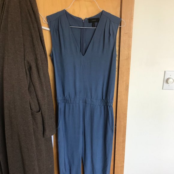 J.Crew blue sleeveless jumpsuit size 2 - Picture 3 of 5